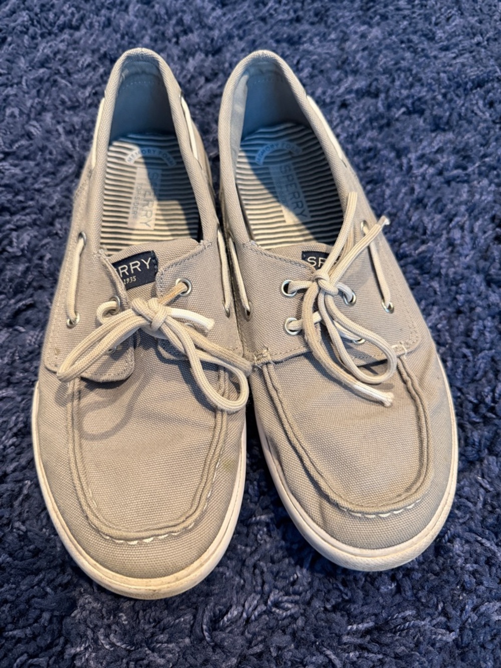 Sperry Men's Canvas 2-Eye Boat Shoes - Light Gray